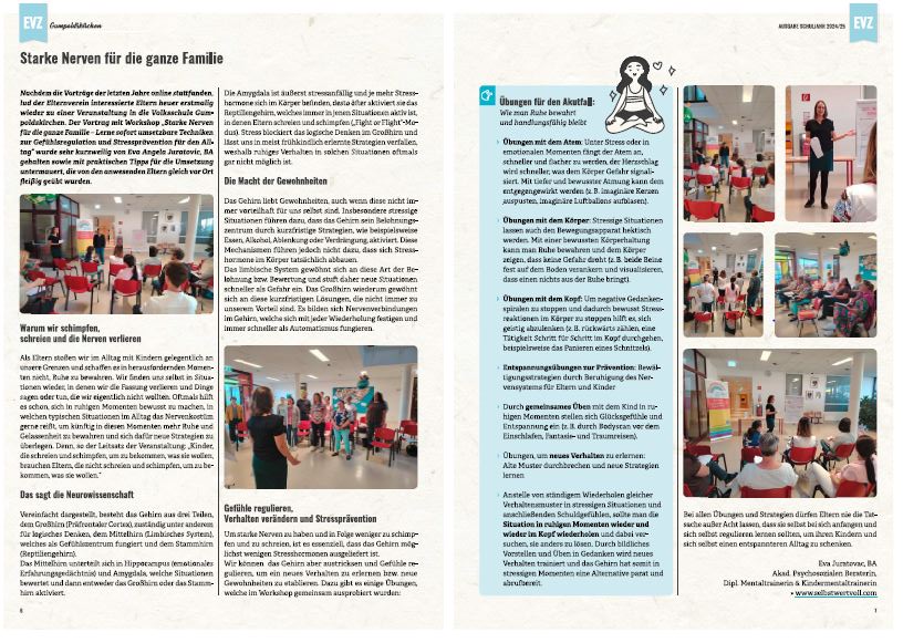 „Starke Nerven für die ganze Familie“  Gelungener Workshop für den&nbsp;Elternverein.